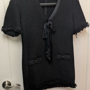 Zara tweed front tie dress